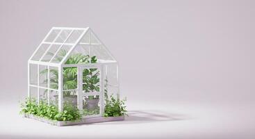 Small Greenhouse With Green Plants and a Bunch of Balloons photo
