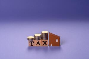 Tax on real estate, property or business. Mortgage payments photo