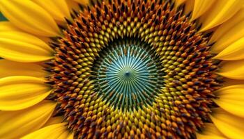 close up of the interior of a sunflower photo