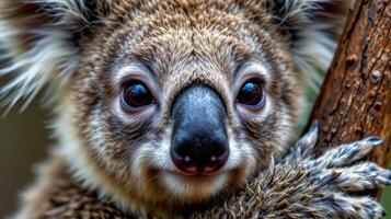 closeup of a koala's fur texture photo