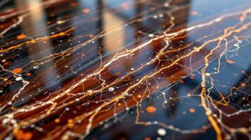 closeup of marble surface reflections photo