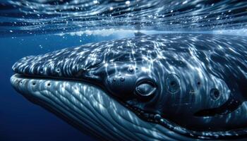 close up of whale skin underwater photo