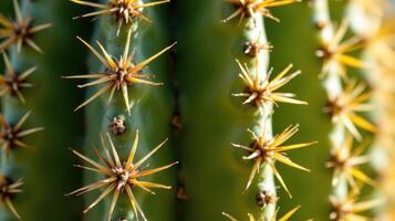 closeup of a cactus spine pattern, desert light photo