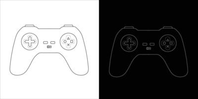 Minimalistic Illustration of a Game Controller in Black and White Variants vector