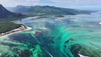 Beautiful Underwater Waterfall in Le Morne Mauritius Island in Mauritius.. Beautiful Scene. video