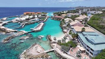 Above view of Sea Aquarium at Willemstad in Netherlands Curacao . Awesome Scene. video