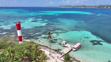 Awe San Andres Lighthouse in San Andres Caribbean Island in Colombia . Amazing Cinematic. video