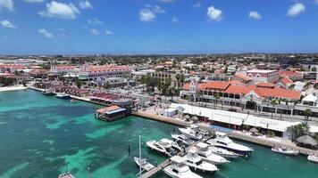 Beautiful Aruba Skyline in Oranjestad Caribbean Netherlands in Aruba. Awesome Background. video