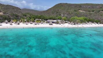 Amazing Cas Abao Beach in Willemstad Netherlands in Curacao.. Beautiful Background. video