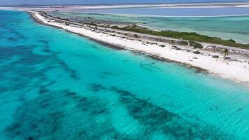 High Angle of Beachfront Road in Kralendijk Bonaire in Netherlands Antilles. Famous Background. video