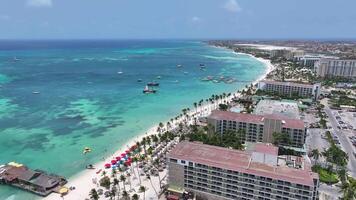 Incredible High Rise Hotels in Palm Beach Oranjestad Aruba . Beautiful Background. video