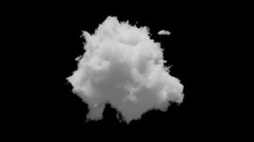 3D small cloud with alpha channel and looping animation. video