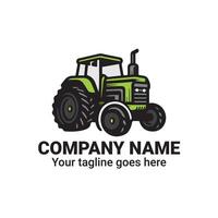 Tractor logo template, green tractor logo design vector