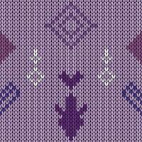 a purple knitted pattern with a geometric design vector