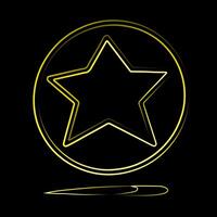 Korean dalgona game with a star-shaped task with neon effect. vector