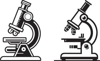 Microscope Sketch Drawing. vector