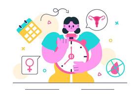 HRT with Hormonal Medication and Clinical Support in Flat Style vector