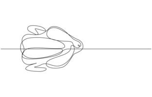 Whole Boiled Chicken continuous one line drawing, Whole Boiled Chicken vector