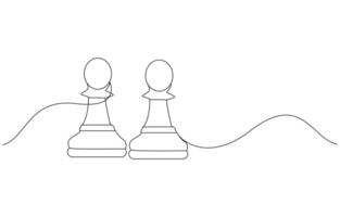 Simple Thin Line Icon, Chess Kings and Queen vector