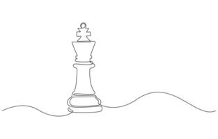 Chess Kings and Queen - Continuous Line Art vector