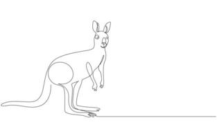 Minimalist One Line Drawing of Kangaroo vector