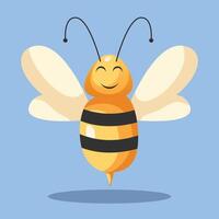A cartoon bee with a smile on its face vector
