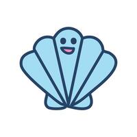a cartoon shell with a smile on it vector