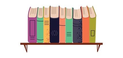 Shelf with different books owl icon clipart avatar logotype isolated illustration. Library, knowledge concept. vector