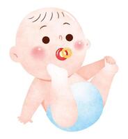 Baby with Pacifier and Happy Expression vector