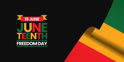 Juneteenth Freedom Day flag background with blank space area vector