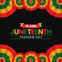 Juneteenth Freedom Day background with unique flag vector