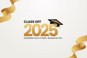 Class of 2025 banner template design on white background for card or graduate invitations vector