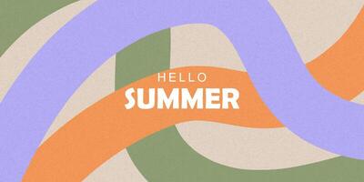 Minimalist summer horizontal background with hand drawn bright color shapes vector