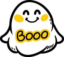 A cute cartoon booboo-ghost a chubby smiling ghost with blushy icon with a happy smile and fun expression for a Happy Easter egg or card design vector