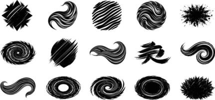 Grunge Stroke Brush Set Bundle with Rough Textured Lines Distressed Paint Strokes and Bold Artistic Elements for Digital Art Design Projects Backgrounds and Creative Graphic Work vector