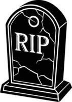 A black and white image of a tombstone with the word rip vector