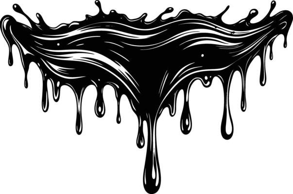 Black and white dripping liquid