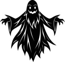 A black and white ghost with a long nose and vector