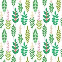 Seamless botanical pattern of twigs, botanical background elements, herbs vector
