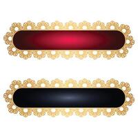 Luxury Islamic Text Box Title Frame Border Banner Set Multiple Colors vector