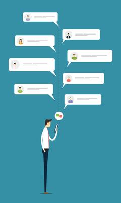 Businessman use mobile phone working online