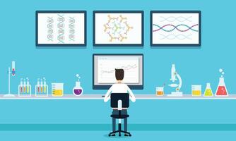 Scientists are working in the laboratory. vector