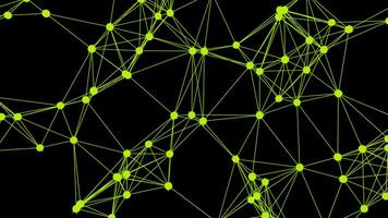 Smooth movement of a geometric shape animated in space in the form of a molecular lattice. File contains Alpha Channel video