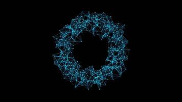 Smooth movement of a geometric shape animated in space in the form of a molecular lattice. Alpha Channel. video