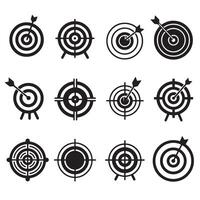 Crosshair icon bundle for weapon aim system and tactical targeting visuals vector