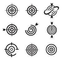 Precision aim icon bundle with shooting target silhouettes vector