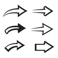 Silhouette icons for direction and navigation with curved arrows and hand gestures vector