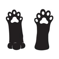 Cat foot silhouette collection with soft shapes for calm and cute design styles vector