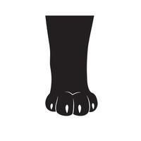 Cat foot and playful paw set in silhouette for charming animal graphics vector