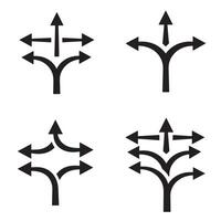 Flat directional icon set silhouette perfect for UI design and modern navigation tools vector